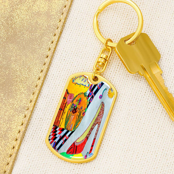 The Shoe Fits, Graphic Dog Tag Keychain