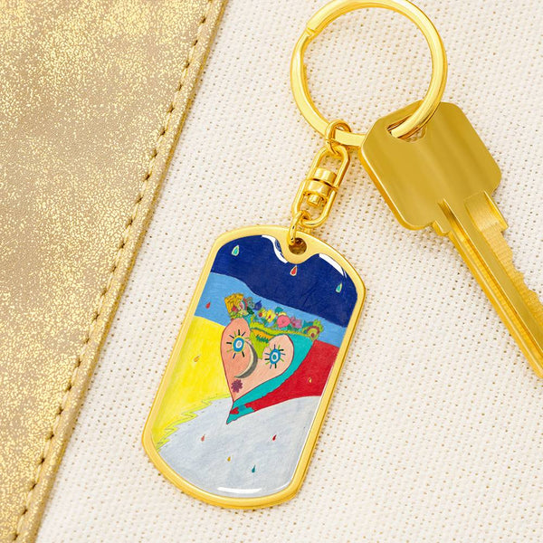 Cosmic Heart (2nd Edition), Graphic Dog Tag Keychain