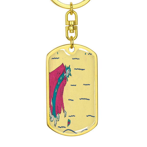 Noble Queen of Hearts, Graphic Dog Tag Keychain