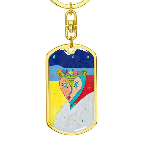 Cosmic Heart (2nd Edition), Graphic Dog Tag Keychain