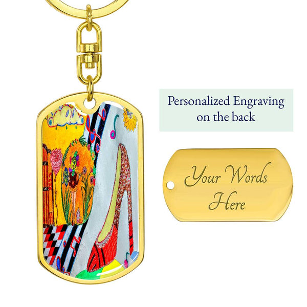 The Shoe Fits, Graphic Dog Tag Keychain