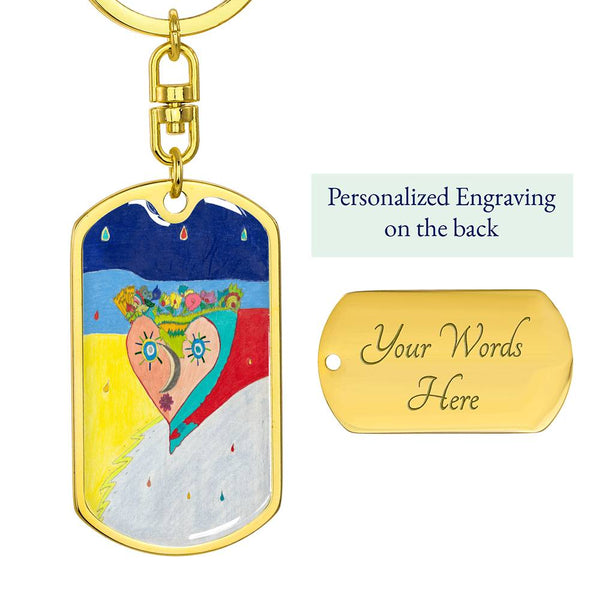 Cosmic Heart (2nd Edition), Graphic Dog Tag Keychain