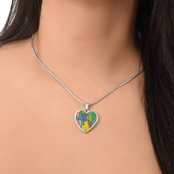 Owl in Love, Heart Luxury Necklace