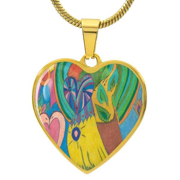 Owl in Love, Heart Luxury Necklace