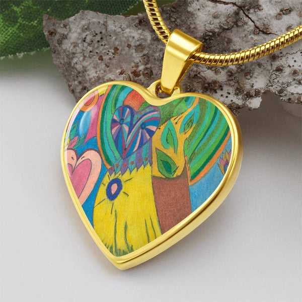 Owl in Love, Heart Luxury Necklace