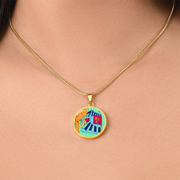 Noble Elephant, Circle Luxury Necklace