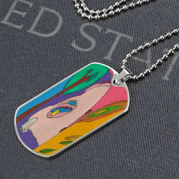 Sunset (Eye in The Sky), Military Luxury Necklace