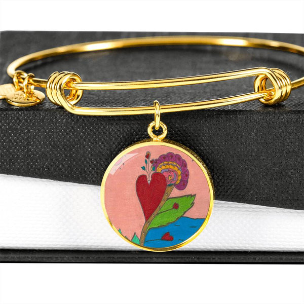 Upright in Heart (My Valentine's) Circle Bangle.