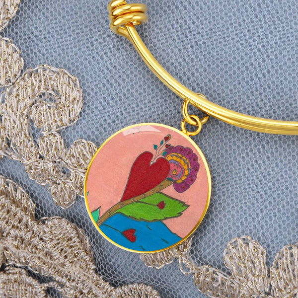 Upright in Heart (My Valentine's) Circle Bangle.
