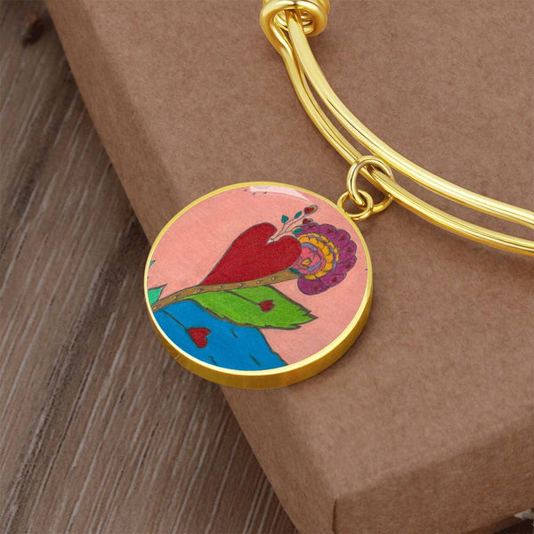 Upright in Heart (My Valentine's) Circle Bangle.