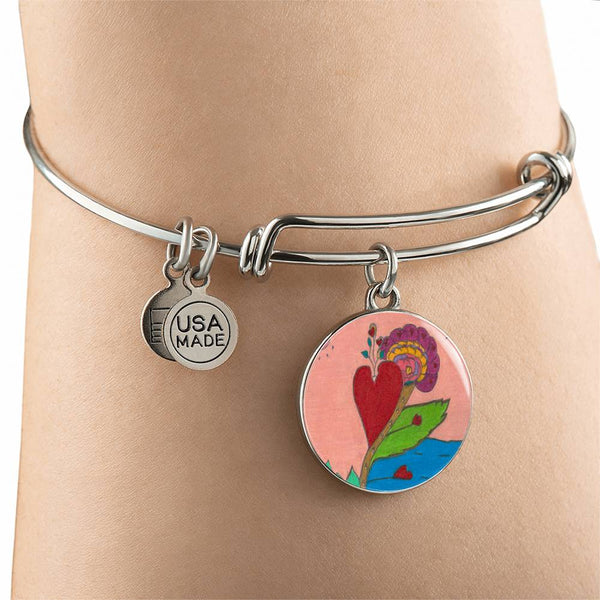 Upright in Heart (My Valentine's) Circle Bangle.