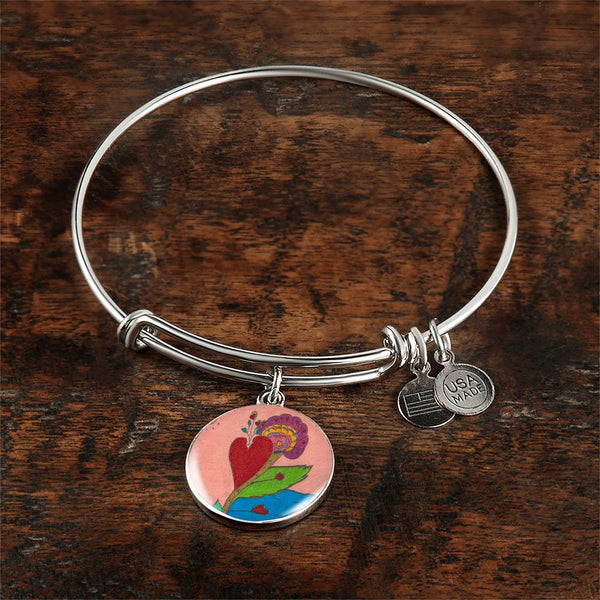 Upright in Heart (My Valentine's) Circle Bangle.