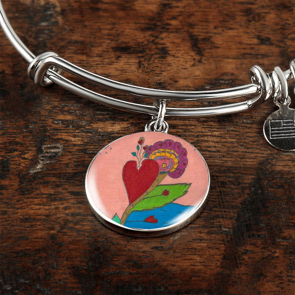Upright in Heart (My Valentine's) Circle Bangle.