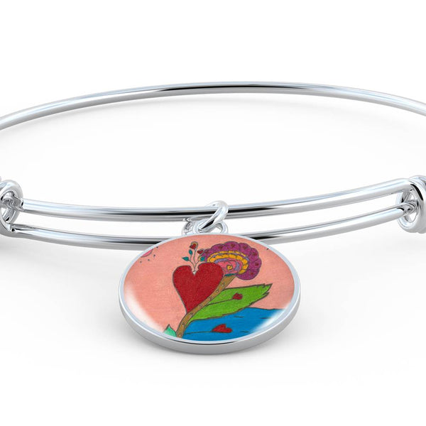Upright in Heart (My Valentine's) Circle Bangle.