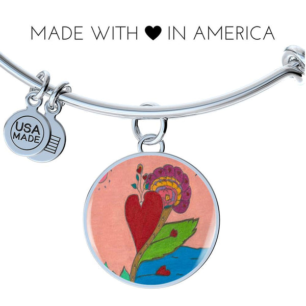 Upright in Heart (My Valentine's) Circle Bangle.