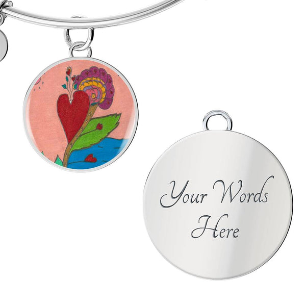 Upright in Heart (My Valentine's) Circle Bangle.