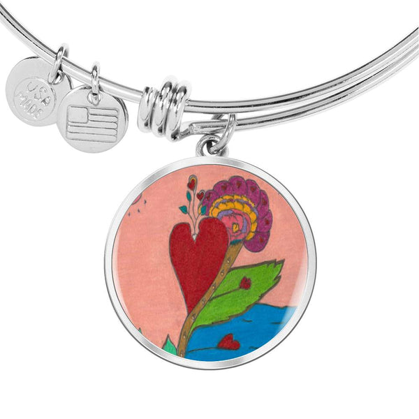 Upright in Heart (My Valentine's) Circle Bangle.