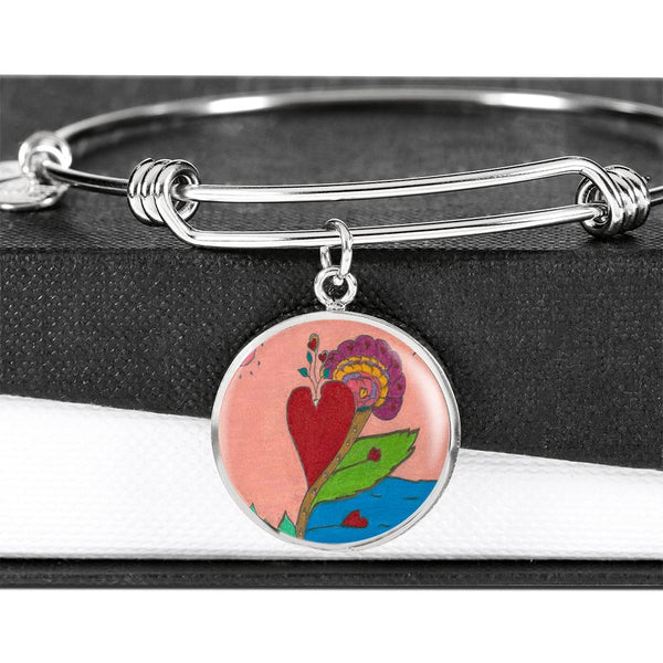 Upright in Heart (My Valentine's) Circle Bangle.