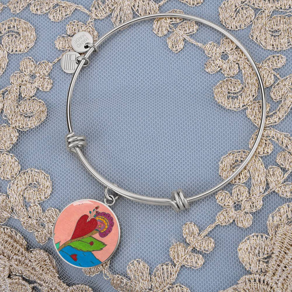 Upright in Heart (My Valentine's) Circle Bangle.