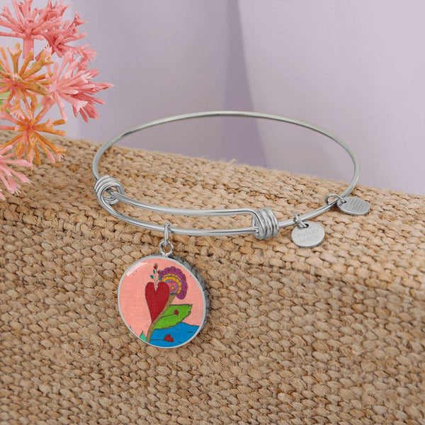 Upright in Heart (My Valentine's) Circle Bangle.