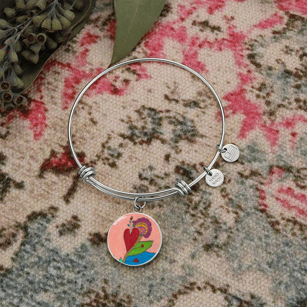 Upright in Heart (My Valentine's) Circle Bangle.