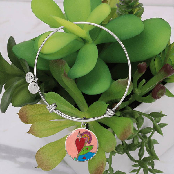 Upright in Heart (My Valentine's) Circle Bangle.