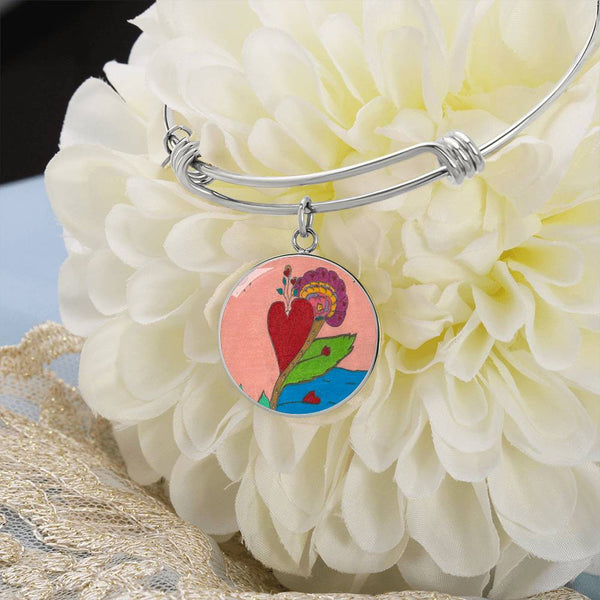 Upright in Heart (My Valentine's) Circle Bangle.