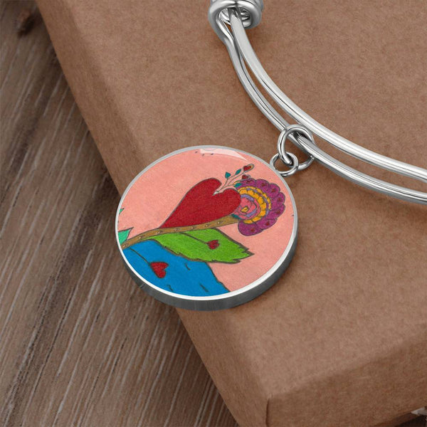 Upright in Heart (My Valentine's) Circle Bangle.