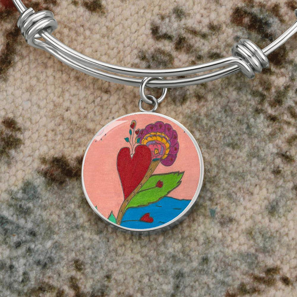 Upright in Heart (My Valentine's) Circle Bangle.