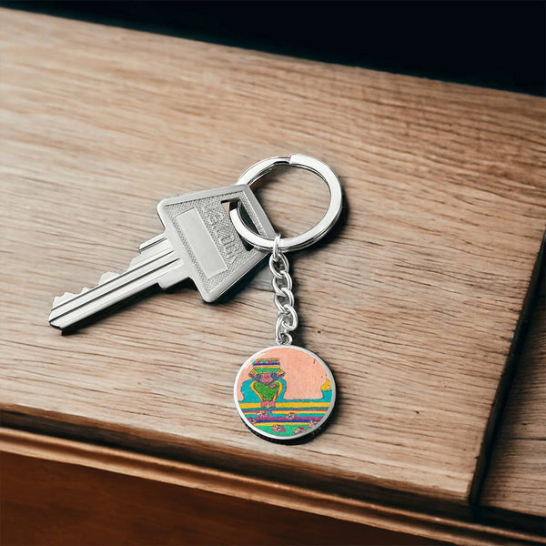 Brave Heart, Graphic Circle Keychain