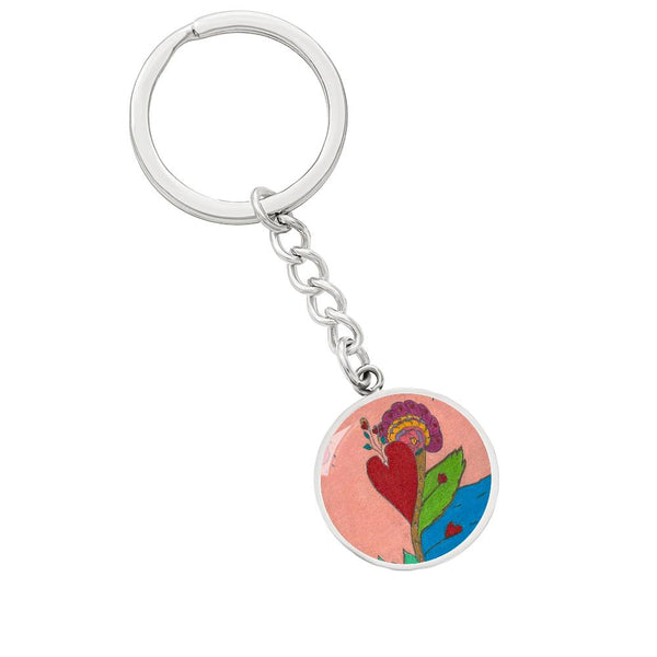 Upright in Heart (My Valentine's) Graphic Circle Keychain