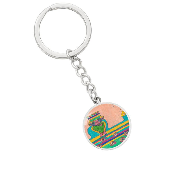 Brave Heart, Graphic Circle Keychain
