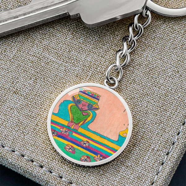 Brave Heart, Graphic Circle Keychain