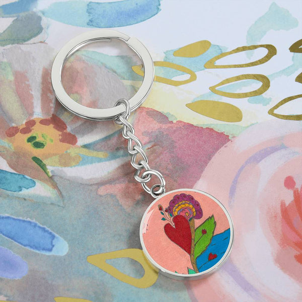 Upright in Heart (My Valentine's) Graphic Circle Keychain