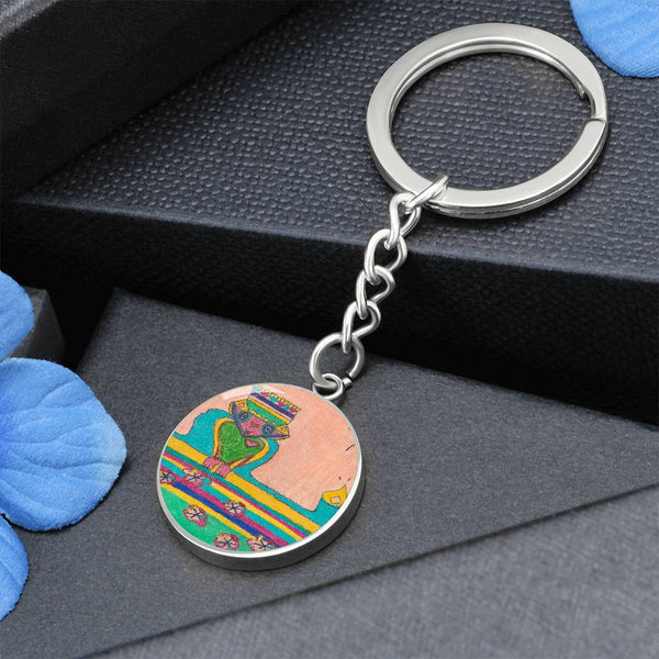 Brave Heart, Graphic Circle Keychain