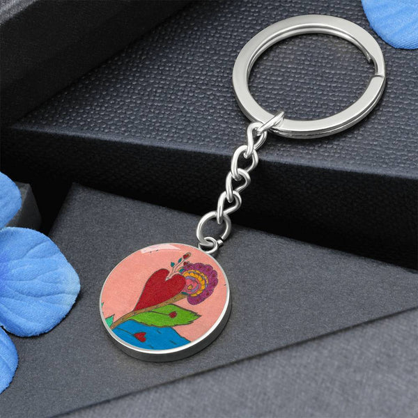 Upright in Heart (My Valentine's) Graphic Circle Keychain