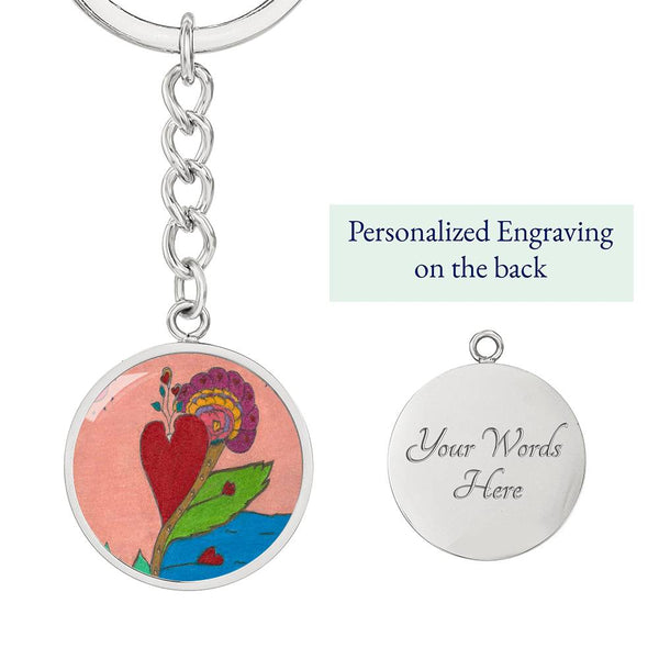 Upright in Heart (My Valentine's) Graphic Circle Keychain