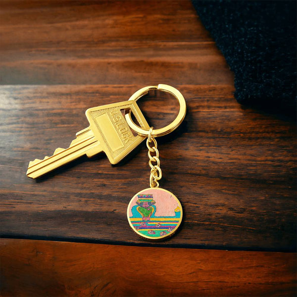 Brave Heart, Graphic Circle Keychain