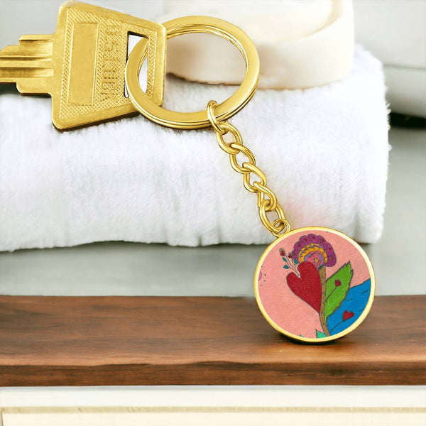 Upright in Heart (My Valentine's) Graphic Circle Keychain