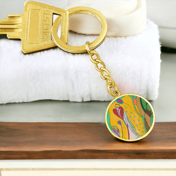 Angel Full of Heart, Graphic Circle Keychain