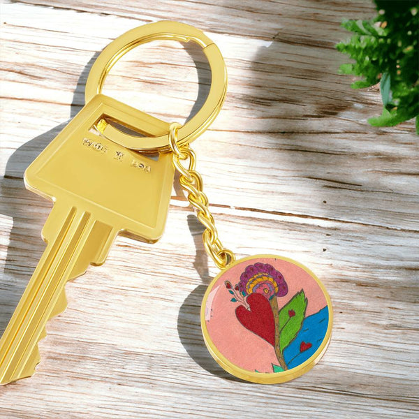 Upright in Heart (My Valentine's) Graphic Circle Keychain