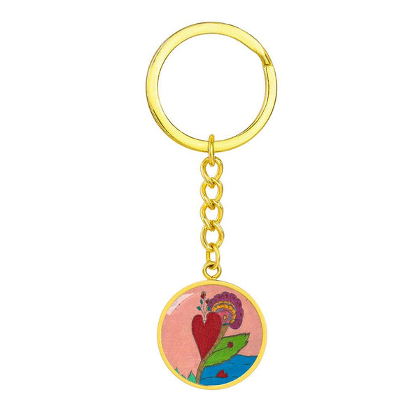 Upright in Heart (My Valentine's) Graphic Circle Keychain