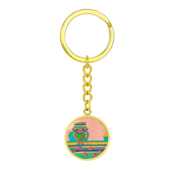 Brave Heart, Graphic Circle Keychain