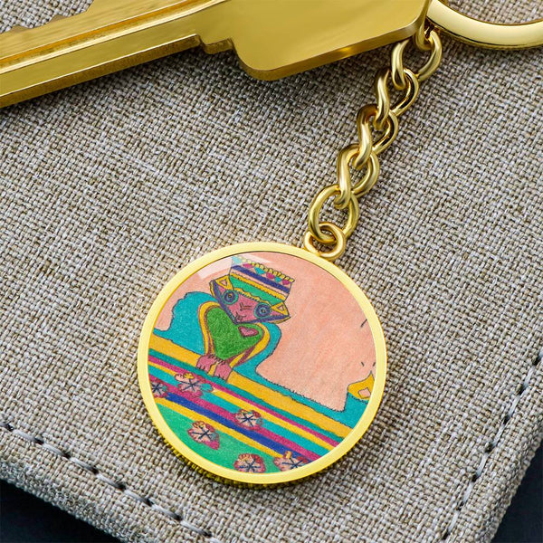Brave Heart, Graphic Circle Keychain