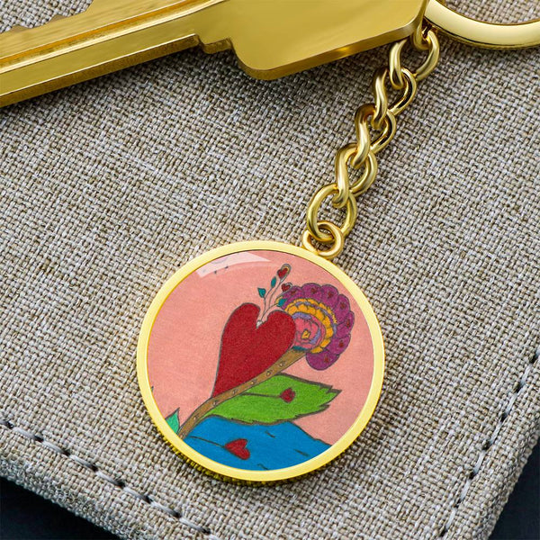 Upright in Heart (My Valentine's) Graphic Circle Keychain