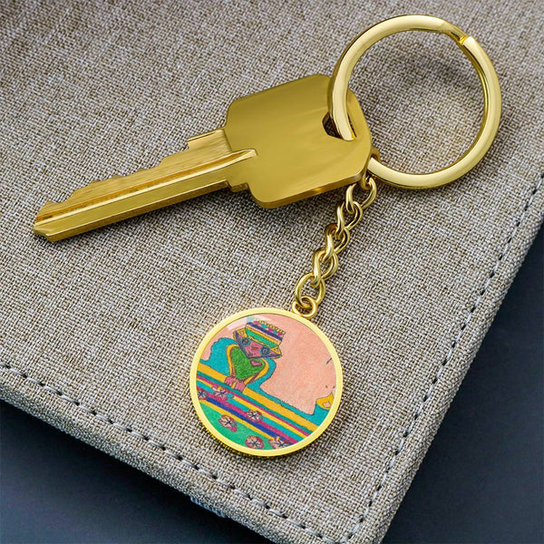 Brave Heart, Graphic Circle Keychain