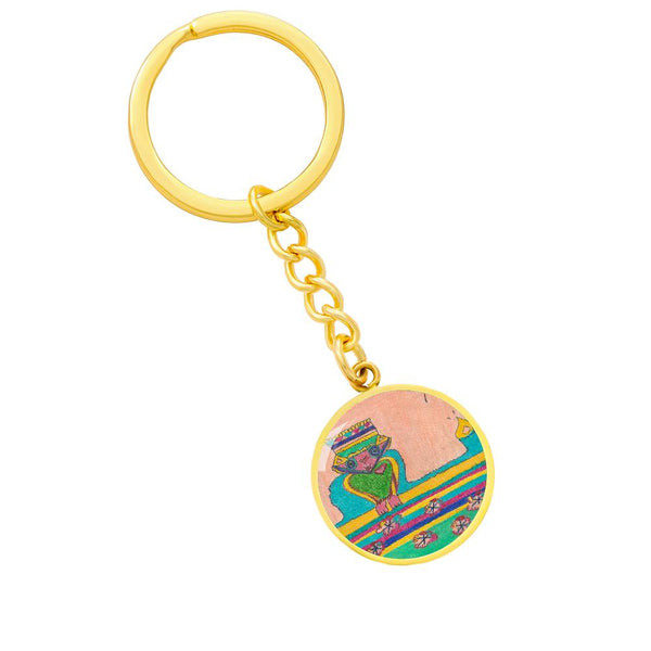 Brave Heart, Graphic Circle Keychain