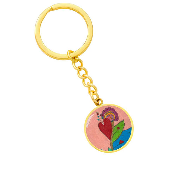 Upright in Heart (My Valentine's) Graphic Circle Keychain