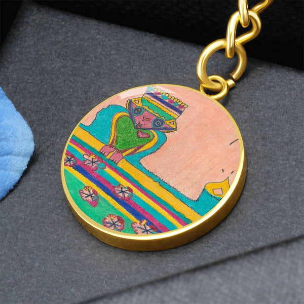 Brave Heart, Graphic Circle Keychain