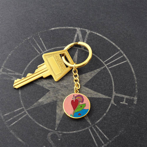 Upright in Heart (My Valentine's) Graphic Circle Keychain